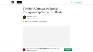 The Best Ultimate Dodgeball Championship Teams — Ranked - Medium
