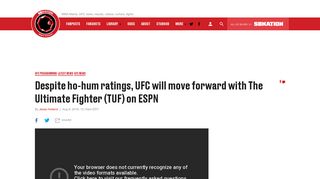 Despite ho-hum ratings, UFC will move forward with The Ultimate ...