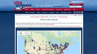 Where to Play - USA Ultimate