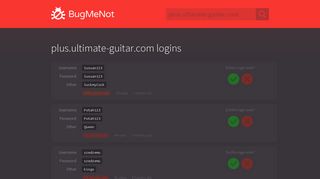 plus.ultimate-guitar.com passwords - BugMeNot
