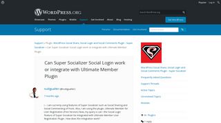 Can Super Socializer Social Login work or integrate with Ultimate ...