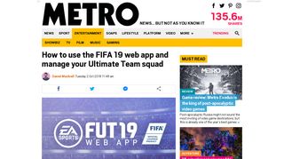 How to use the FIFA 19 web app and manage your Ultimate Team ...