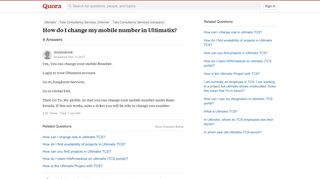 How to change my mobile number in Ultimatix - Quora