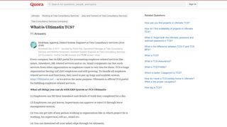 What is Ultimatix TCS? - Quora