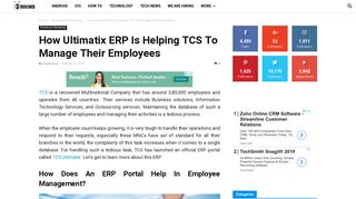 How Ultimatix ERP Is Helping TCS To Manage Their Employees