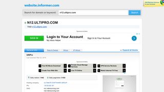n12.ultipro.com at Website Informer. UltiPro. Visit N 12 Ulti Pro.