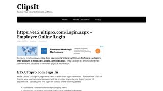 https://e15.ultipro.com/Login.aspx - Employee Online Login - Clipsit