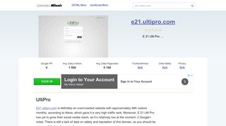 E21.ultipro.com website. UltiPro.