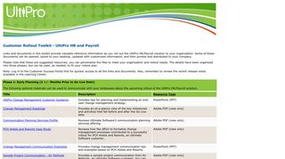 Customer Rollout Toolkit - UltiPro HR and Payroll - Login - Ultimate ...