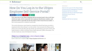 How Do You Log in to the Ultipro Employee Self-Service Portal ...