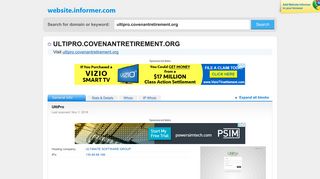 ultipro.covenantretirement.org at Website Informer. UltiPro. Visit Ulti ...