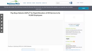 Pep Boys Selects UltiPro® for Rapid Elevation of HR Service to Its ...