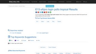 E13 ultipro login pollo tropical Results For Websites Listing