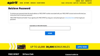 Password Reset | Spirit Airlines