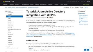 Tutorial: Azure Active Directory integration with UltiPro | Microsoft Docs