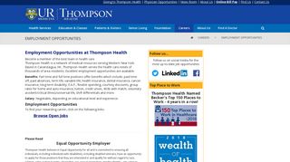 Thompson Health > Careers > Employment Opportunities