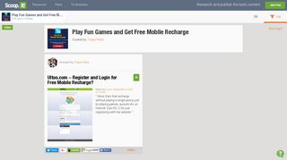 'ultoo login' in Play Fun Games and Get Free Mobile Recharge | Scoop.it