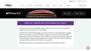 How do I create an Ultra Mobile Account? | Ultra Mobile