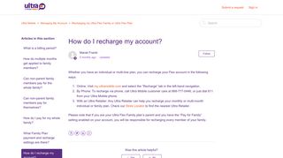 How do I recharge my account? – Ultra Mobile