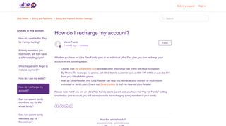 How do I recharge my account? – Ultra Mobile