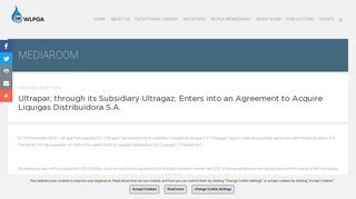 Ultrapar, through its Subsidiary Ultragaz, Enters into an Agreement ...