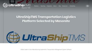 UltraShipTMS Transportation Logistics Platform Selected by Masonite ...