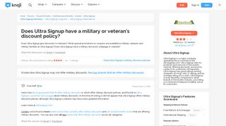 Does Ultra Signup have a military or veteran's discount policy ...