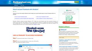 How to access Facebook with UltraSurf - Tips - BETdownload.com