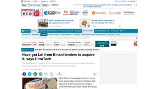 ultratech cement: Have got LoI from Binani lenders to acquire it, says ...