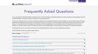 Help - Frequently Asked Questions | UltraViolet