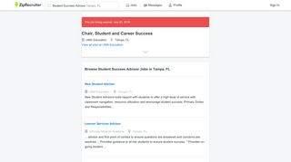 Chair, Student and Career Success Job in Tampa, FL at UMA Education