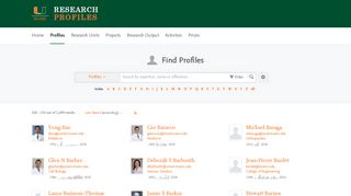 Find Profiles - University of Miami's Research Profiles - Elsevier