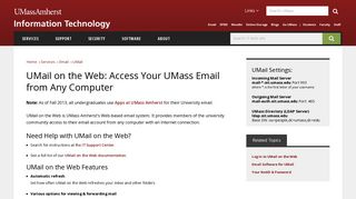 UMail on the Web: Access Your UMass Email from Any Computer ...