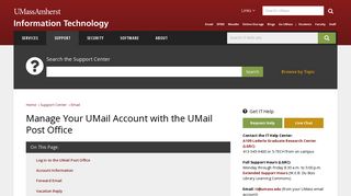 Manage Your UMail Account with the UMail Post Office - UMass Amherst