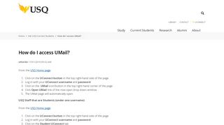 How do I access UMail?: Ask USQ Current Students