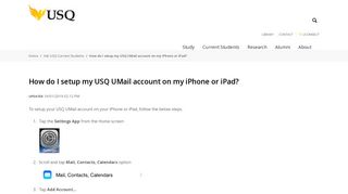 How do I setup my USQ UMail account on my iPhone or iPad?: Ask ...
