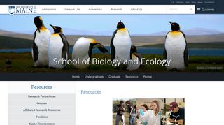 Resources - School of Biology and Ecology - University of Maine