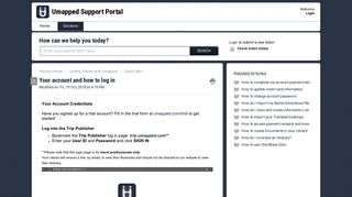 Your account and how to log in : Umapped Support Portal