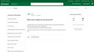 Why can't I login to my account? – Help Center - Umart