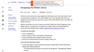 Navigating the Welder Library - Dashboard