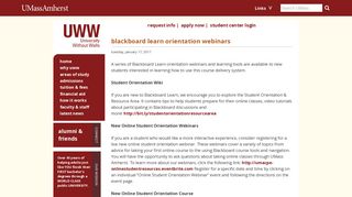 blackboard learn orientation webinars | UMass Amherst University ...