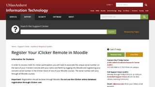 Register Your iClicker Remote in Moodle | UMass Amherst Information ...