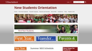 Summer NSO Schedule | New Students Orientation | UMass Amherst