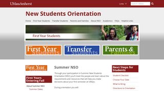 Summer NSO | New Students Orientation | UMass Amherst