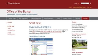 SPIRE First | Office of the Bursar | UMass Amherst