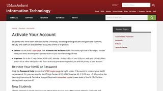Activate Your Account | UMass Amherst Information Technology ...