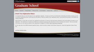 Check Your Application Status | UMass Amherst Graduate School