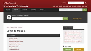 Log in to Moodle | UMass Amherst Information Technology | UMass ...