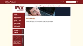 Please Login | UMass Amherst University Without Walls
