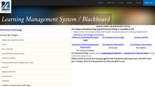 Learning Management System / Blackboard ... - UMass Lowell